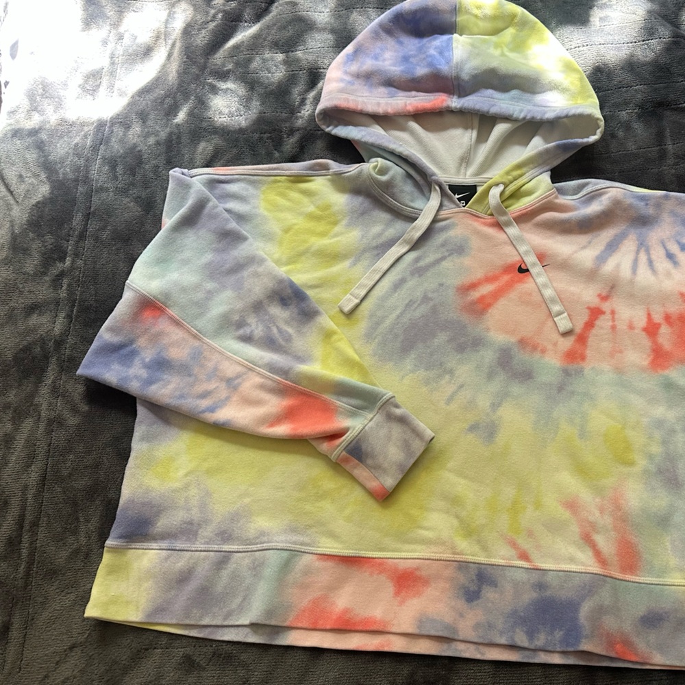 Nike Hoodie Size M Oversized Big Kids Adults Pastel Tie-Dye  Red, Yellow, Blue - Picture 2 of 12